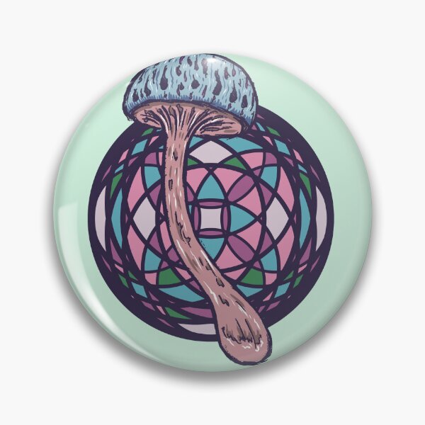 Artikelvorschau, Illustration eines abgefahrenen Pilzes | Heilige Geometrie auf einem psychedelischen Festival entworfen und verkauft von Half Mess.