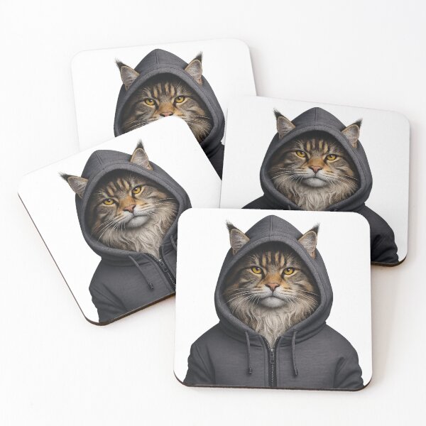 Item preview, Hooded cat: Mystical gaze in golden glow designed and sold by No-No-Name.