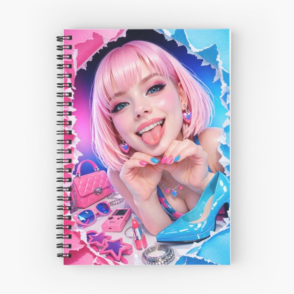 Item preview, Vibrant Pop Art Girl Portrait with Pink Hair Clipart designed and sold by CreativeLarysa.