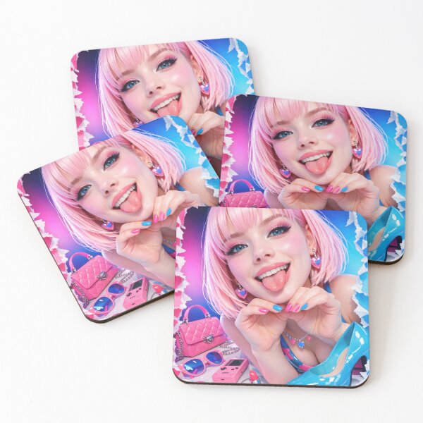 Item preview, Vibrant Pop Art Girl Portrait with Pink Hair Clipart designed and sold by CreativeLarysa.