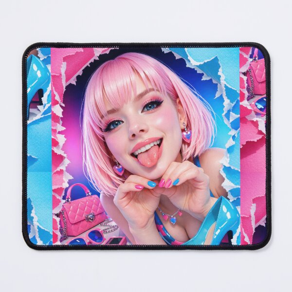 Item preview, Vibrant Pop Art Girl Portrait with Pink Hair Clipart designed and sold by CreativeLarysa.