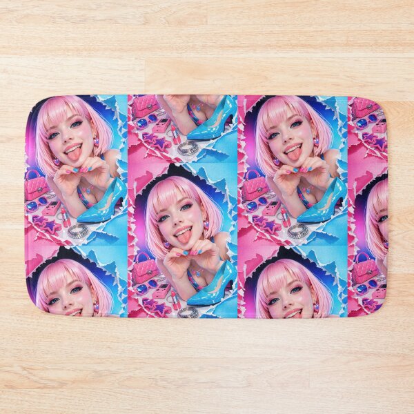 Item preview, Vibrant Pop Art Girl Portrait with Pink Hair Clipart designed and sold by CreativeLarysa.
