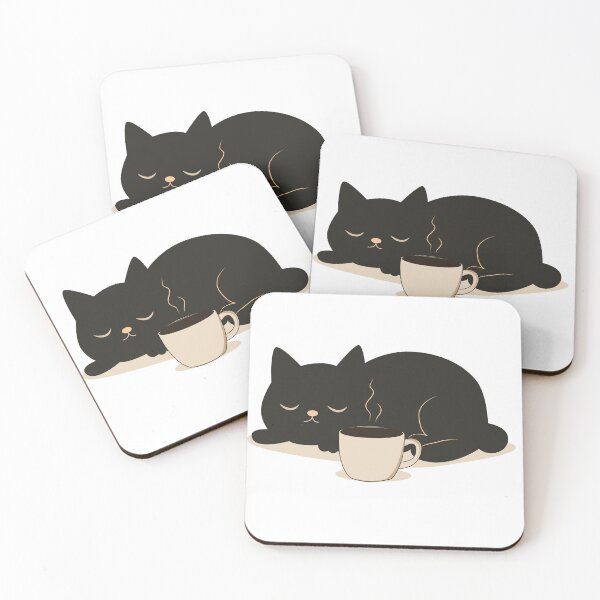 Item preview, Black Cat and Coffee Cute Minimalist Vector Collection Set designed and sold by TatinkaArtskill.