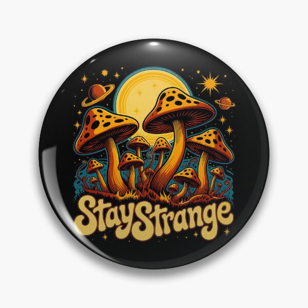 Item preview, Stay Strange Psychedelic Mushroom – Retro Cosmic Fantasy Graphic designed and sold by maseno.