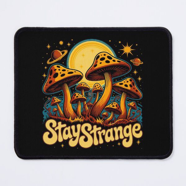 Item preview, Stay Strange Psychedelic Mushroom – Retro Cosmic Fantasy Graphic designed and sold by maseno.
