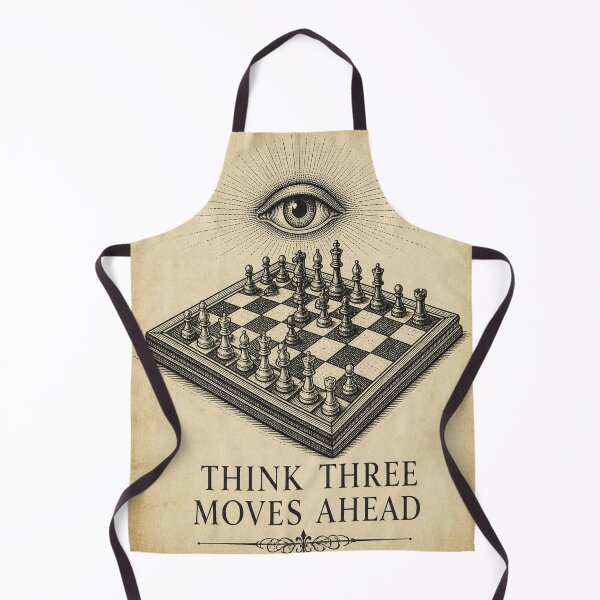 Item preview, Think Three Moves Ahead Chess T-Shirt | Antique Strategy Graphic Tee designed and sold by SunnyDesign82.