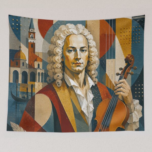 Item preview, Antonio Vivaldi, Italian composer and violinist painting. designed and sold by GalleryKauffeld.