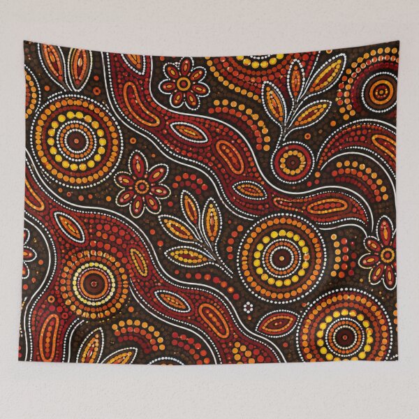 Item preview, Aboriginal Inspired Dot Art Pattern Red And Yellow designed and sold by 0606PM.