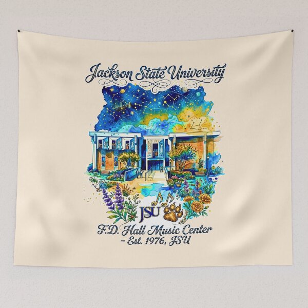 Item preview, Jackson State University FD Hall Music Center Watercolor Art designed and sold by EvergreenPark - Tee Studio.