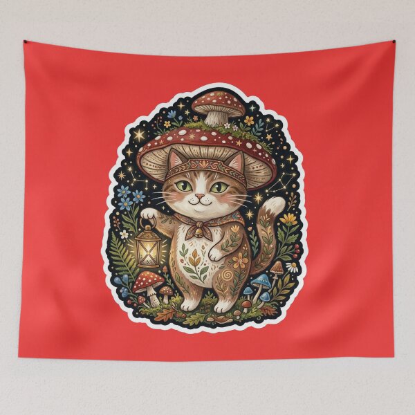Item preview, Woodland Mushroom Cat  designed and sold by Iampoji.