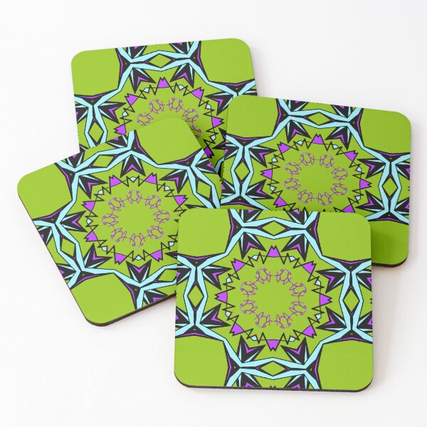 Item preview, Modern Green and Purple Geometric Star Mandala designed and sold by Tinsleybluebell.