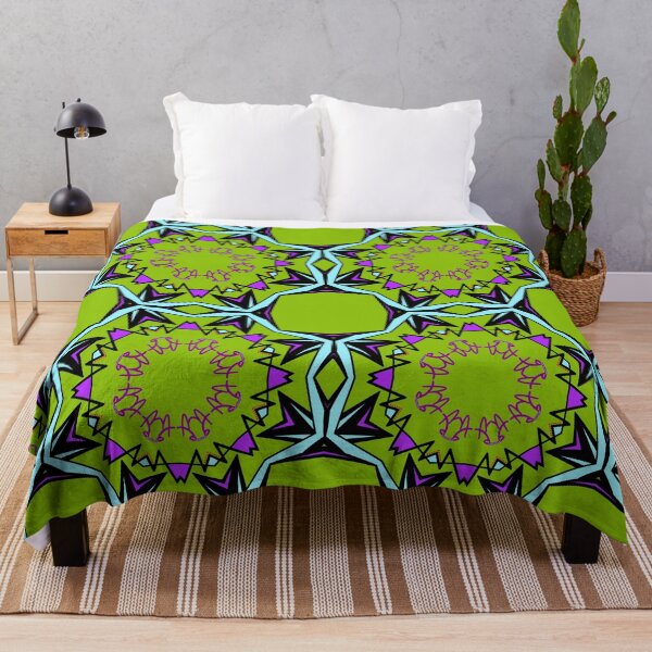 Item preview, Modern Green and Purple Geometric Star Mandala designed and sold by Tinsleybluebell.