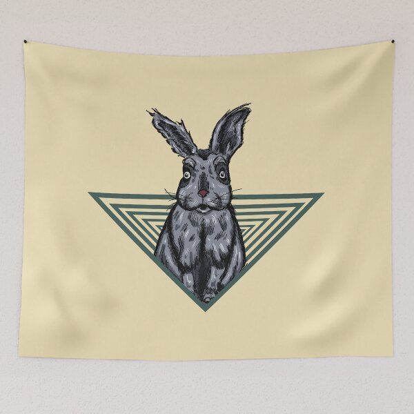 Item preview, Surreal Rabbit Illustration | Retro Geometric Vintage Animal Graphic designed and sold by Half Mess.