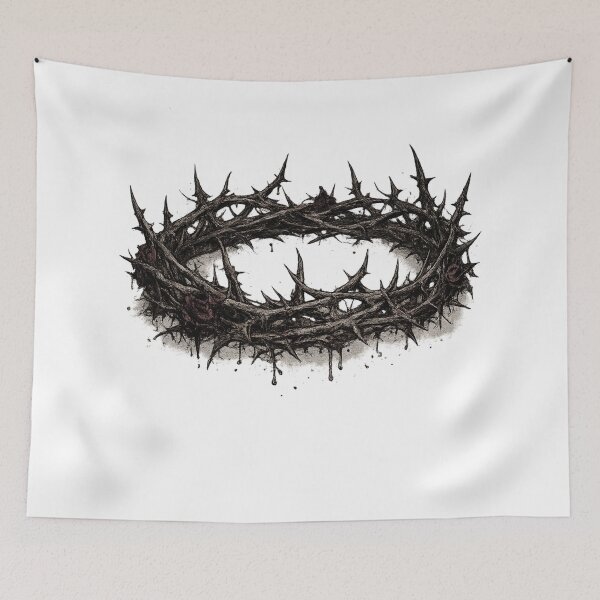 Item preview, Crown Of Thorns Dark Gothic Blood Tattoo Style Design designed and sold by irfanshikh.