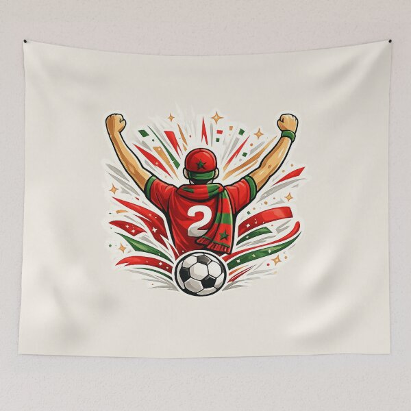 Item preview, Morocco Number 2 Football Fan Gift designed and sold by Corvoria.
