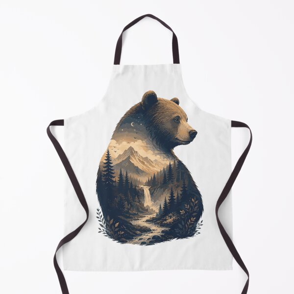 Item preview, Forest Bear with Landscape | Nature Wildlife Art Print designed and sold by AbderraimArt.