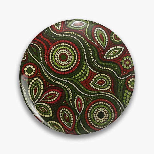 Item preview, Aboriginal Inspired Dot Art Pattern Red And Green designed and sold by 0606PM.