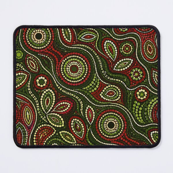 Item preview, Aboriginal Inspired Dot Art Pattern Red And Green designed and sold by 0606PM.