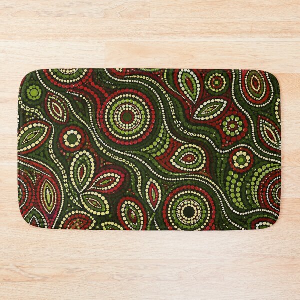 Item preview, Aboriginal Inspired Dot Art Pattern Red And Green designed and sold by 0606PM.