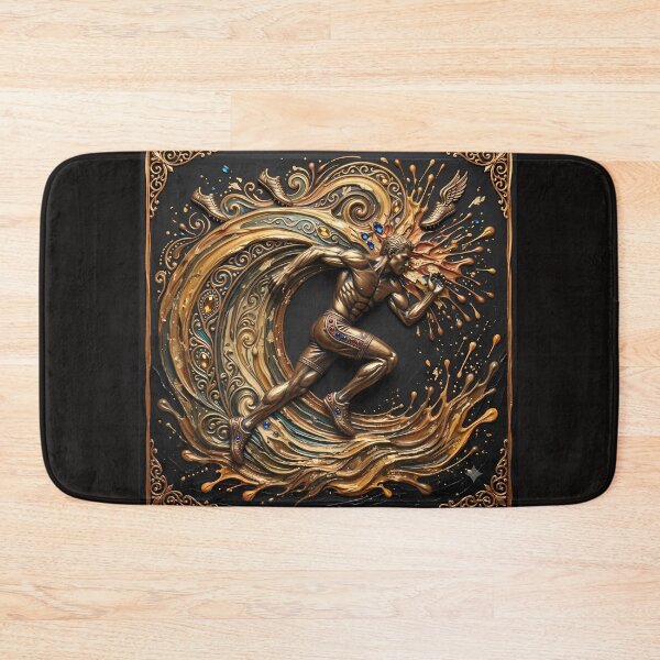 Item preview, Golden Sprinter - Mythical Runner & Luxury Palette Knife Sports Art designed and sold by SupernovaNote.