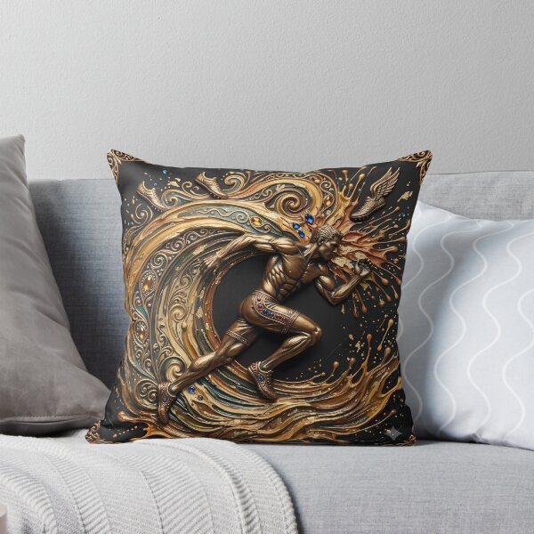 Item preview, Golden Sprinter - Mythical Runner & Luxury Palette Knife Sports Art designed and sold by SupernovaNote.