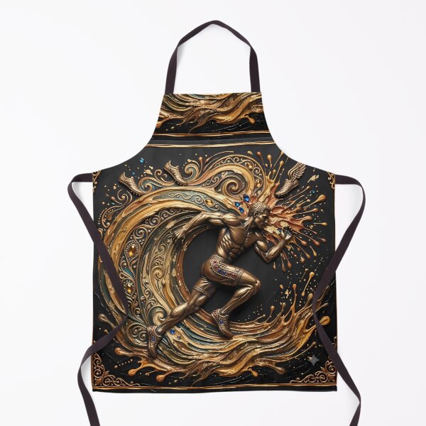 Item preview, Golden Sprinter - Mythical Runner & Luxury Palette Knife Sports Art designed and sold by SupernovaNote.