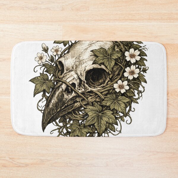 Item preview, Raven Skull Ivy Flowers Dark Botanical Gothic Bird Design designed and sold by irfanshikh.