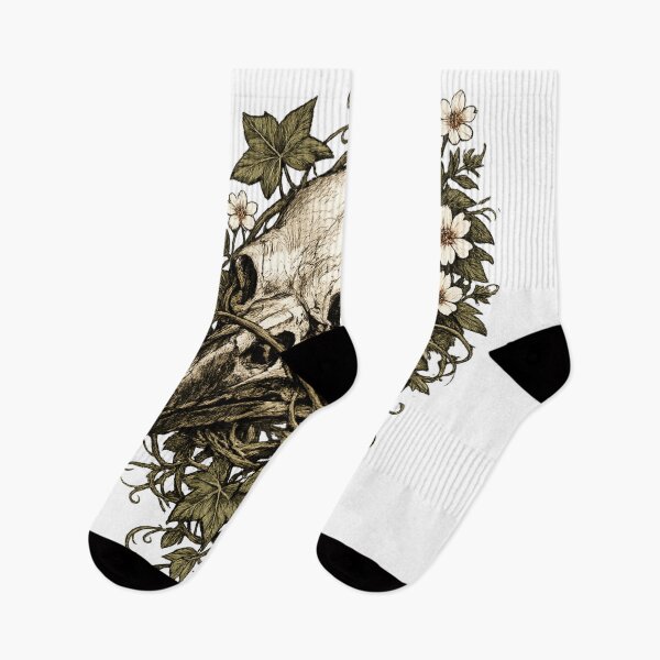 Item preview, Raven Skull Ivy Flowers Dark Botanical Gothic Bird Design designed and sold by irfanshikh.
