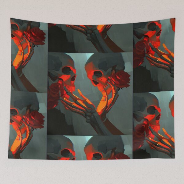 Item preview, Romantic Skeleton Couple with Red Rose Gothic Sticker designed and sold by CreativeLarysa.