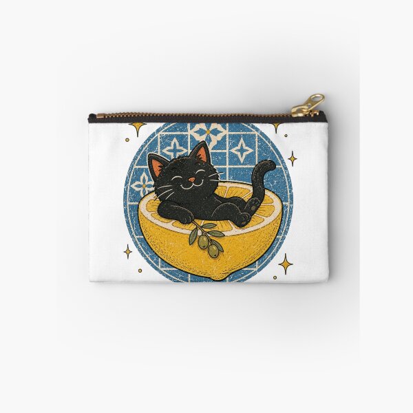 Item preview, Cute Black Cat Relaxing on a Lemon Summer Cat designed and sold by Region.