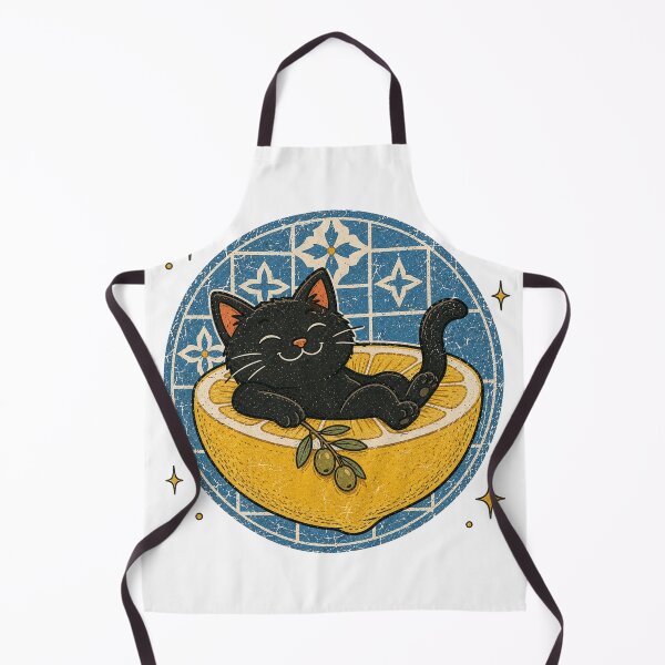 Item preview, Cute Black Cat Relaxing on a Lemon Summer Cat designed and sold by Region.