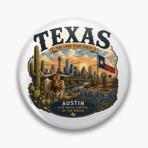 Item preview, Texas The Lone Star State Austin Live Music Capital Sticker designed and sold by MapMint .
