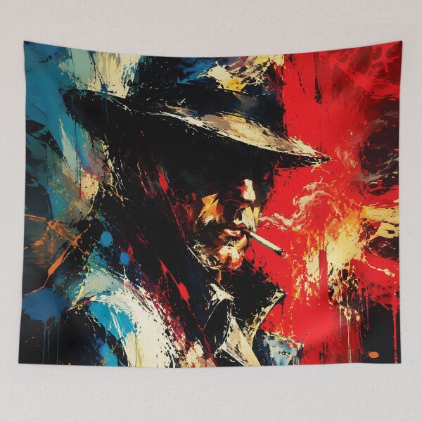 Item preview, Gangster Portrait Abstract Painting Vintage Style designed and sold by RamyGallery.