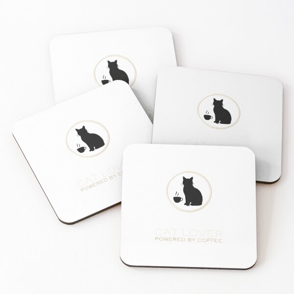 Item preview, Cat Lover Powered by Coffee | Premium Retro Pet Design designed and sold by GraphicGlowTeesStore.