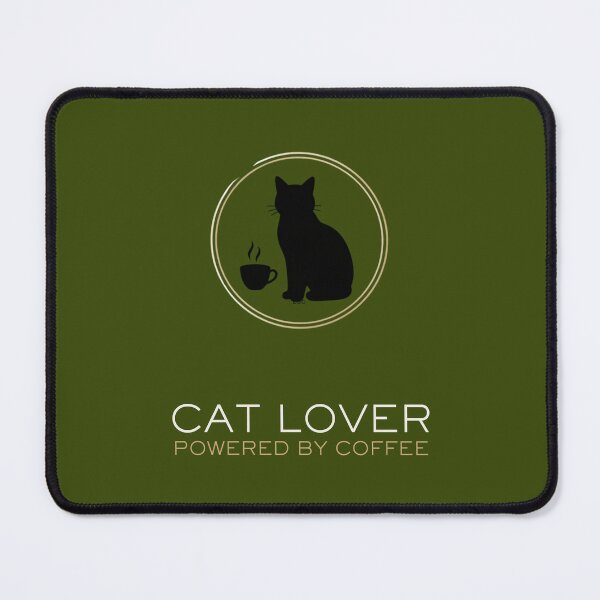 Item preview, Cat Lover Powered by Coffee | Premium Retro Pet Design designed and sold by GraphicGlowTeesStore.