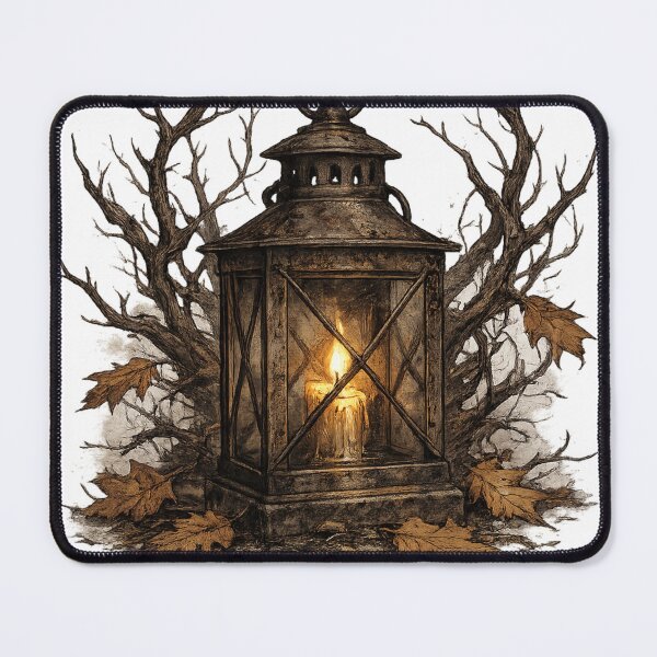 Item preview, Glowing Lantern Bare Branches Dark Gothic Autumn Design designed and sold by irfanshikh.