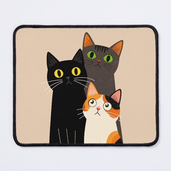 Item preview, Three Cute Cats in a Whimsical Style designed and sold by hinomaru.
