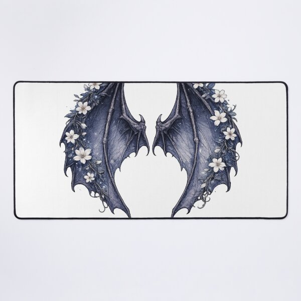 Item preview, Dark Dragon Wings Floral Fantasy Gothic Illustration Design designed and sold by irfanshikh.