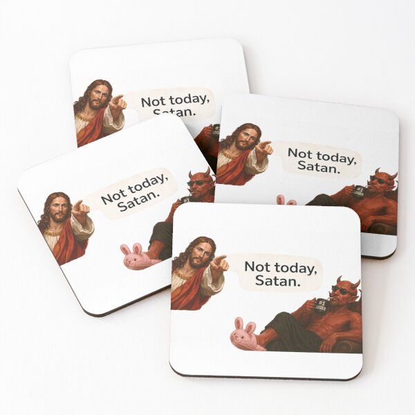 Item preview, jesus not today satan meme  designed and sold by PatternFly.