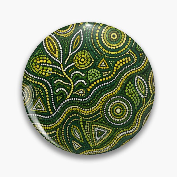 Item preview, Aboriginal Inspired Dot Art Pattern Green And Yellow designed and sold by 0606PM.