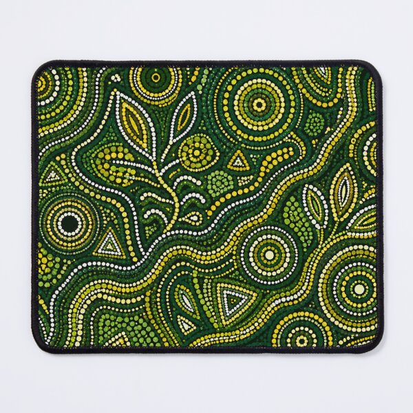 Item preview, Aboriginal Inspired Dot Art Pattern Green And Yellow designed and sold by 0606PM.