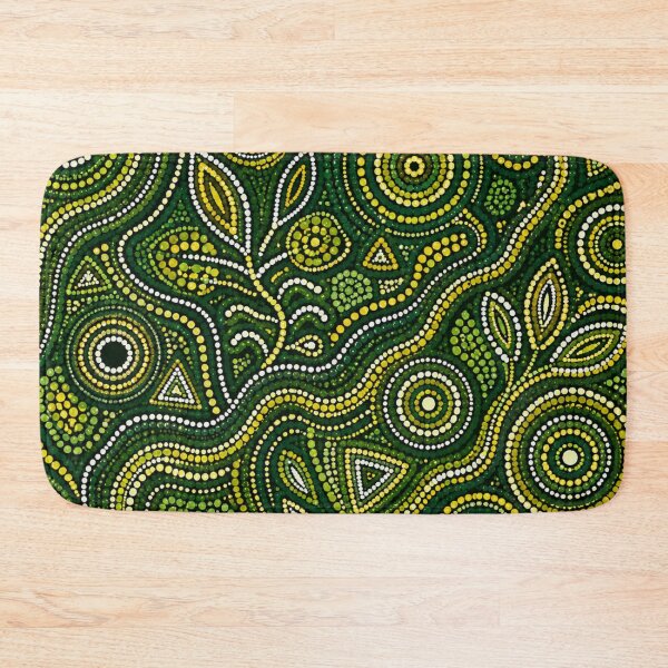 Item preview, Aboriginal Inspired Dot Art Pattern Green And Yellow designed and sold by 0606PM.
