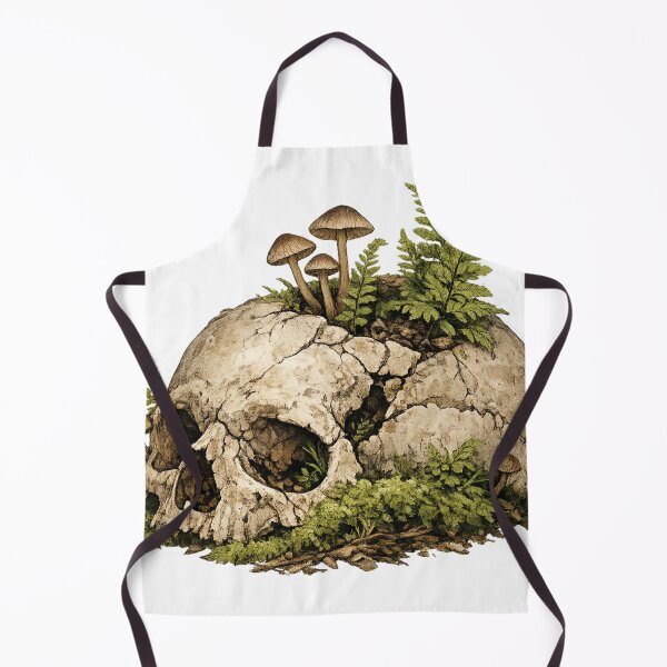 Item preview, Mossy Skull Mushrooms Dark Nature Decay Gothic Design designed and sold by irfanshikh.
