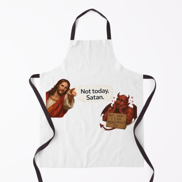 Item preview, jesus not today satan meme  designed and sold by PatternFly.