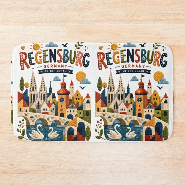 Item preview, Regensburg Germany Danube Stone Bridge Embroidered Travel Illustration Souvenir designed and sold by Witsprings.