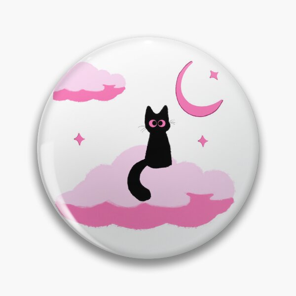 Item preview, Cute Black Cat Sitting on a Dreamy Pink Cloud designed and sold by moonchildartgraph.