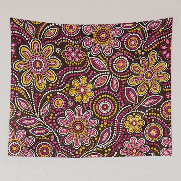 Item preview, Aboriginal Inspired Dot Art Pattern Pink And Yellow designed and sold by 0606PM.