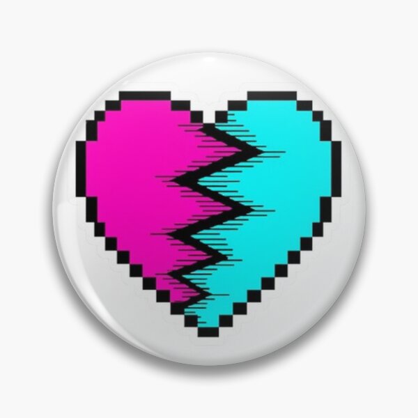 Item preview, Glitch Heart Pixel Art Gaming Aesthetic Sticker designed and sold by Potatoxzari.