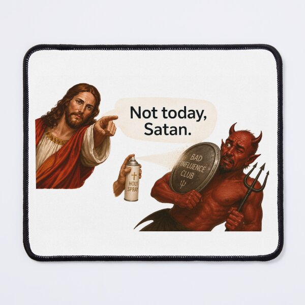 Item preview, jesus not today satan meme  designed and sold by PatternFly.