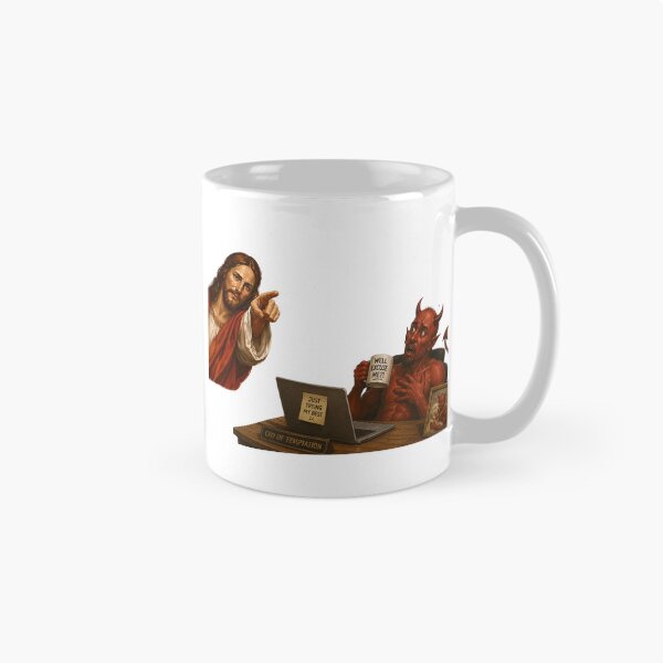 Item preview, jesus not today satan meme  designed and sold by PatternFly.